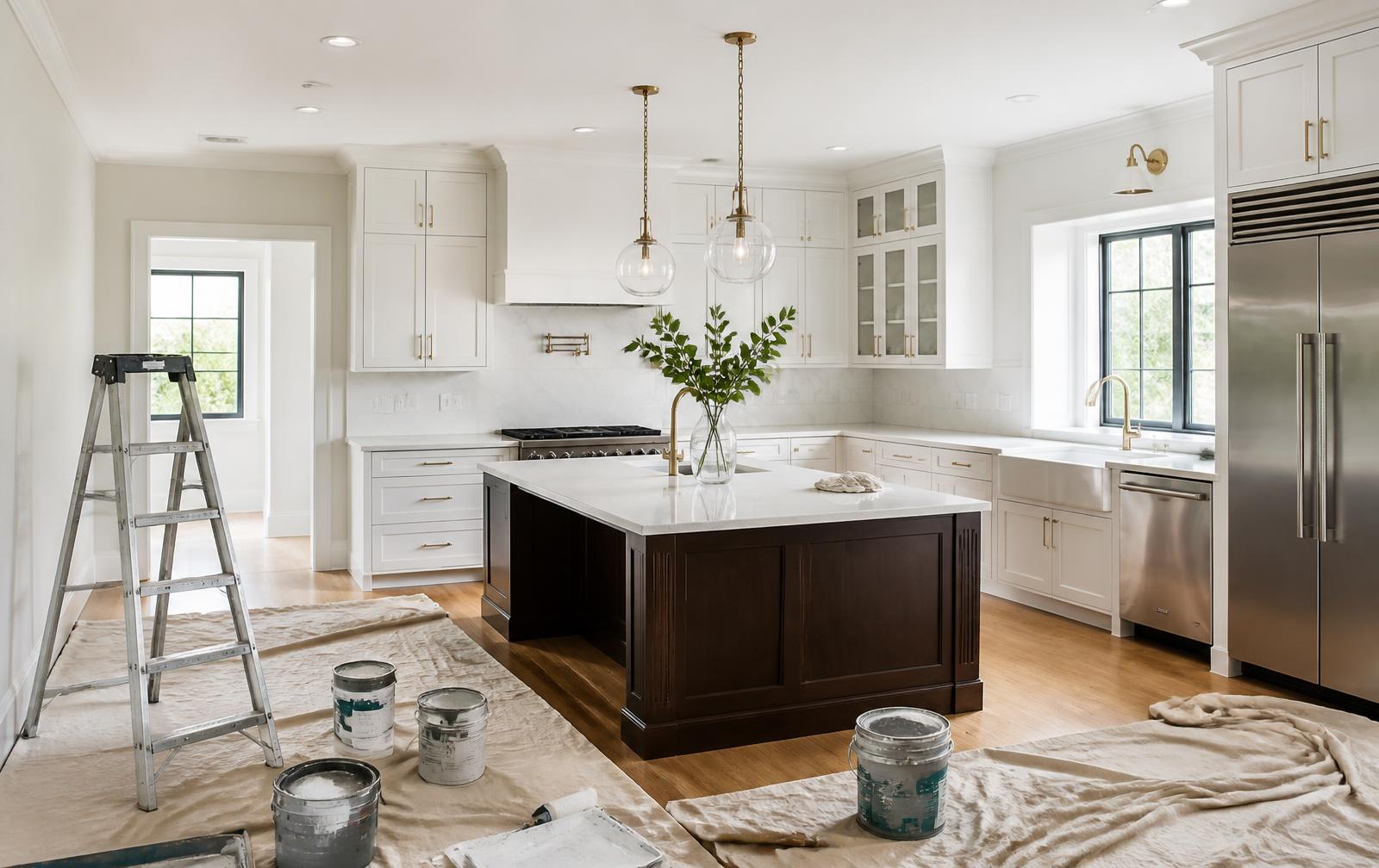 Freshly painted kitchen interior